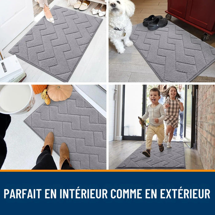 Paillasson anti-saleté imperméable lavable, durable, profil bas pour entrée intérieure et extérieure