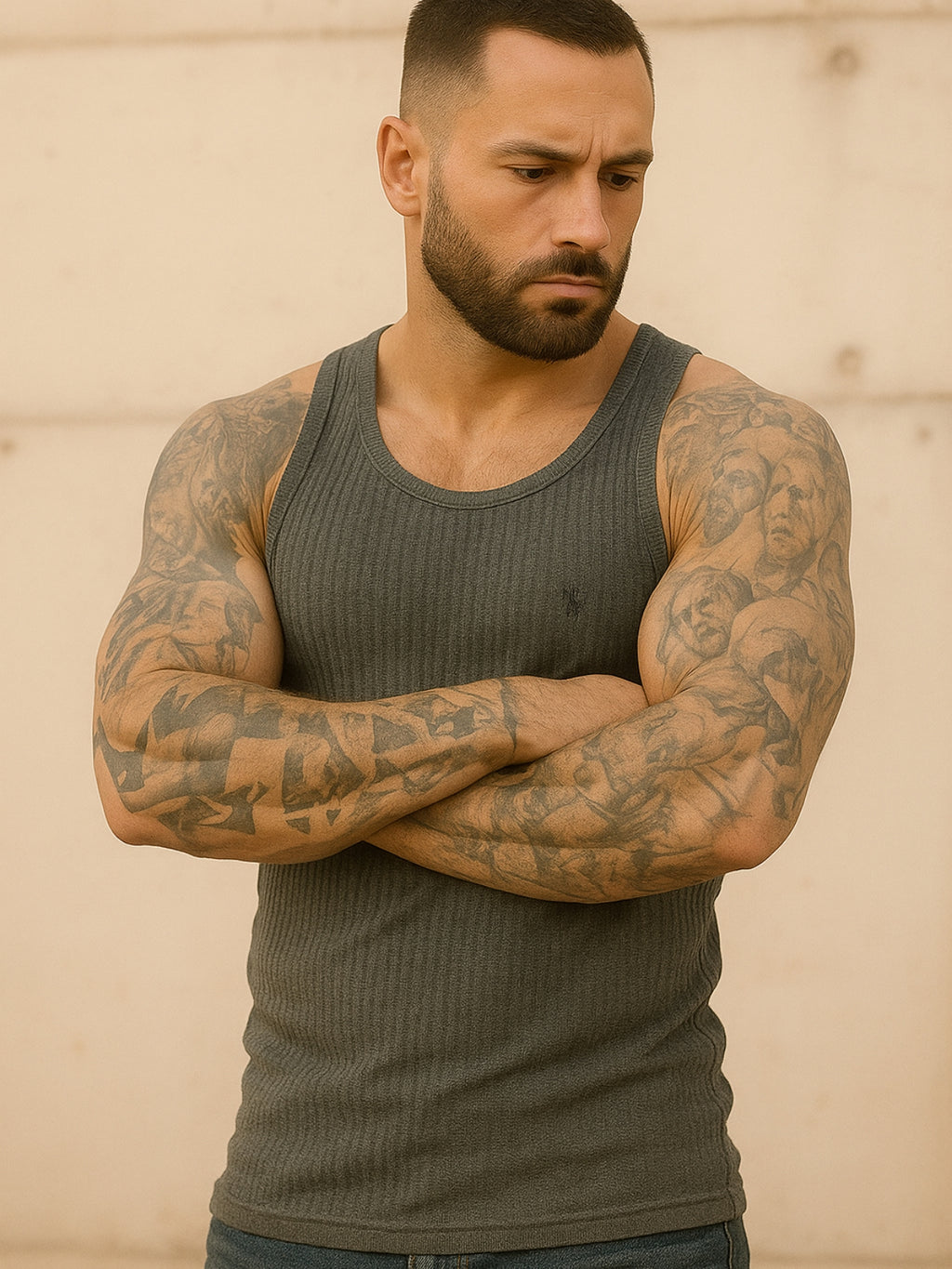 Débardeur fitness rayure slim fit été rayures verticales