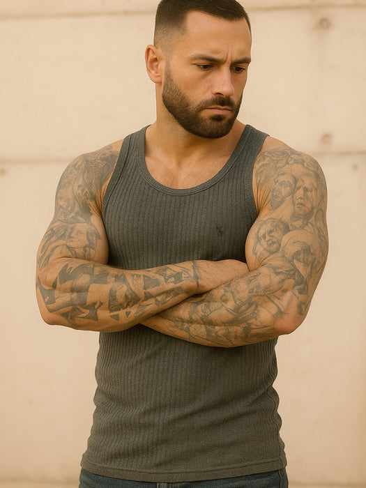 Débardeur fitness rayure slim fit été rayures verticales