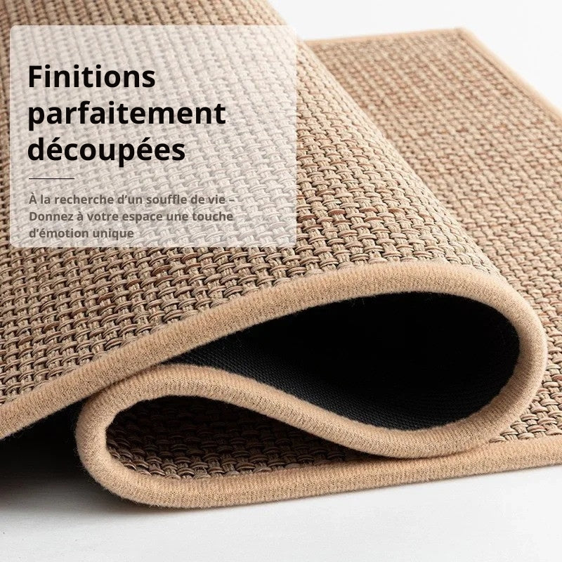 Tapis de cuisine antidérapant lavable – Faux sisal élégant avec dos en caoutchouc naturel