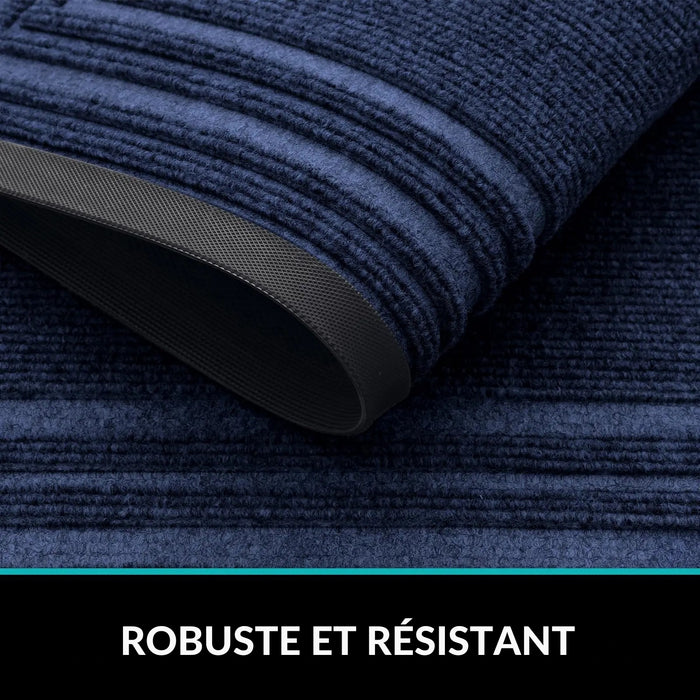 Tapis d’entrée en caoutchouc naturel antisalissures, profil bas, décor maison moderne