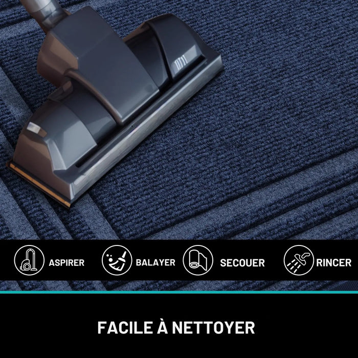 Tapis d’entrée en caoutchouc naturel antisalissures, profil bas, décor maison moderne