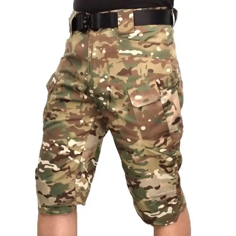 Short tactique imperméable avec poches zippées et ceinture intégrée