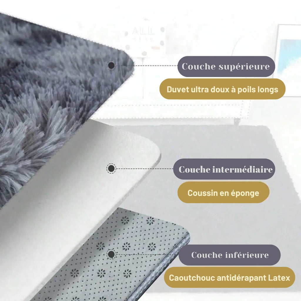 Tapis en peluche ultra doux pour salon et chambre – Moelleux, antidérapant, lavable et idéal chambre d’enfant