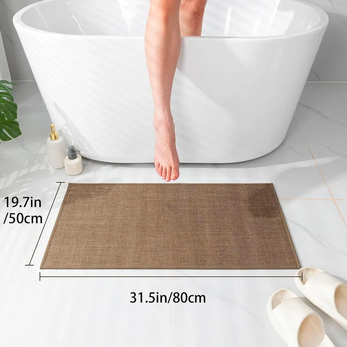 Tapis de cuisine antidérapant lavable – Faux sisal élégant avec dos en caoutchouc naturel