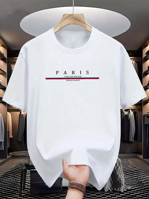 T-shirt paris manches courtes – impression minimaliste à message