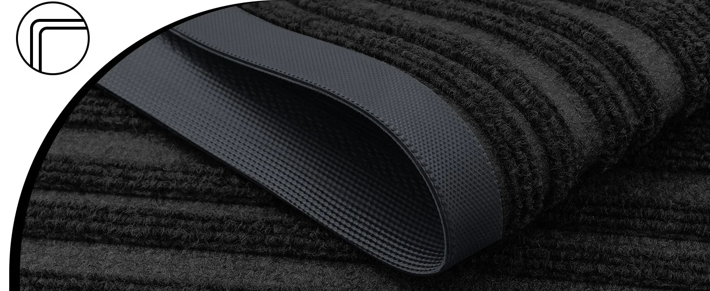 Tapis d’entrée en caoutchouc naturel antisalissures, profil bas, décor maison moderne