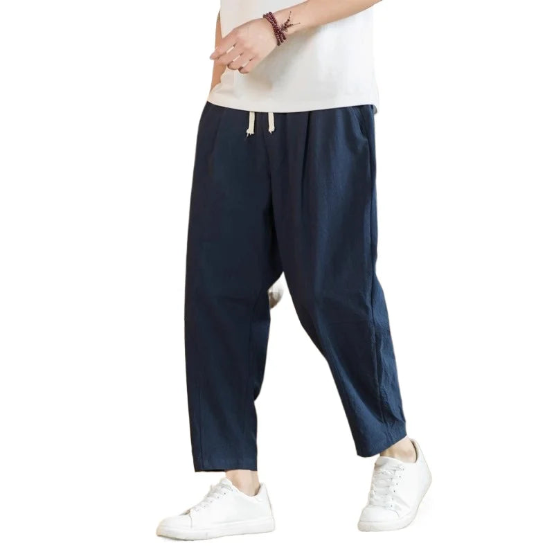 Pantalon décontracté taille élastique été