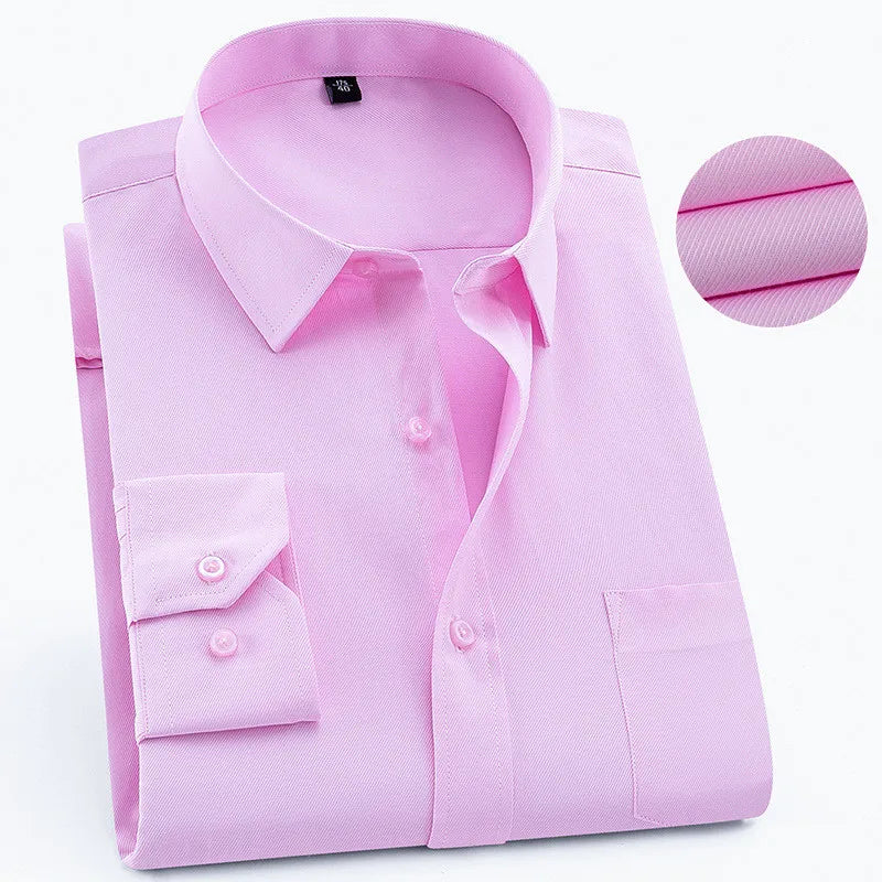 Chemise unie classique à manches longues