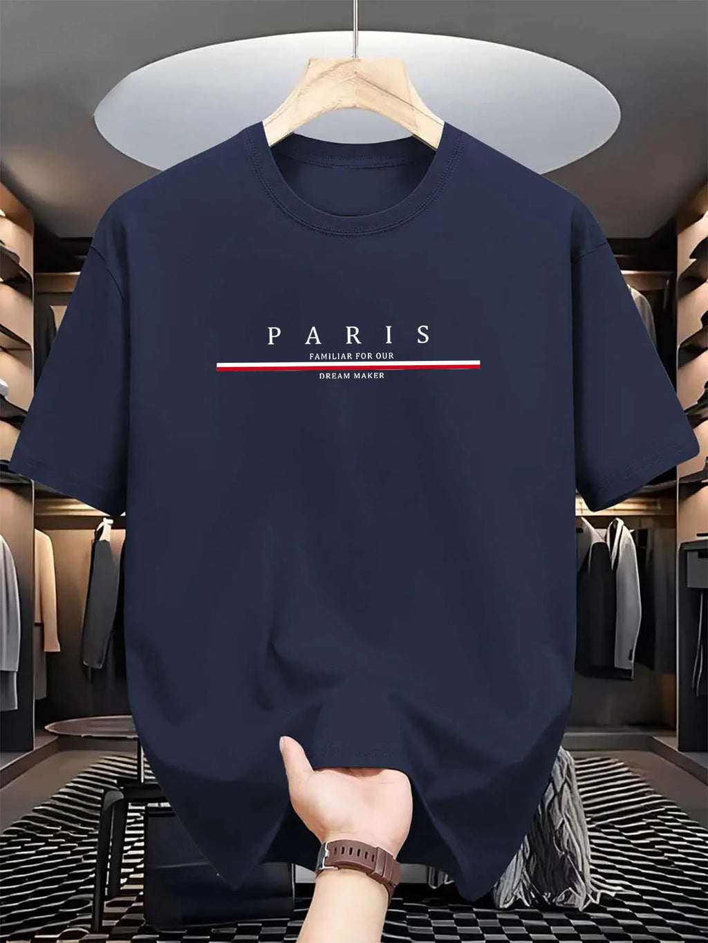 T-shirt paris manches courtes – impression minimaliste à message