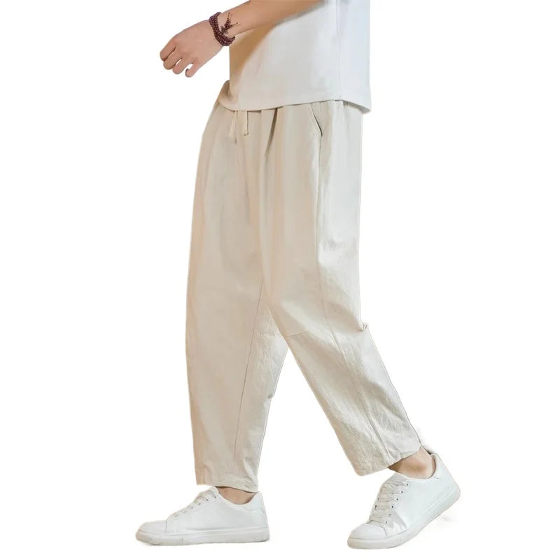 Pantalon décontracté taille élastique été