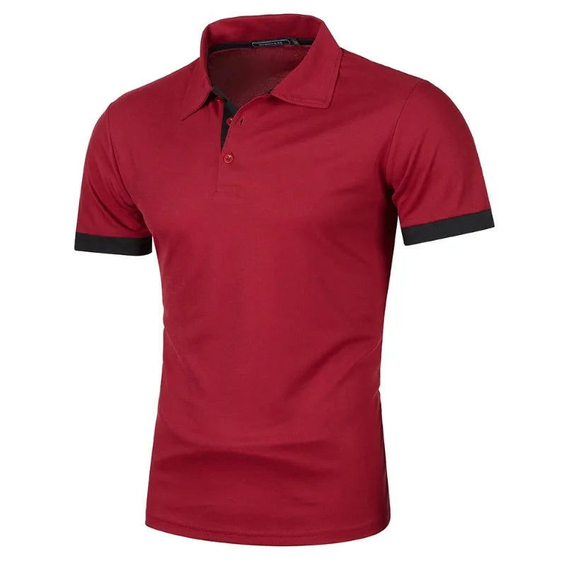 Polo manches courtes – streetwear léger été , couleur unie, col revers sport