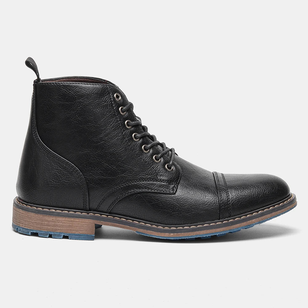 Bottines homme cuir marron – chaussures montantes élégantes à lacets