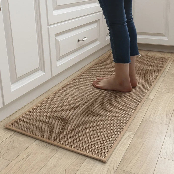 Tapis de cuisine antidérapant lavable – Faux sisal élégant avec dos en caoutchouc naturel