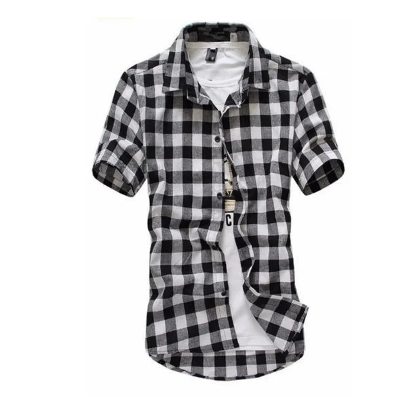 Chemise à carreaux style bûcheron manches courtes