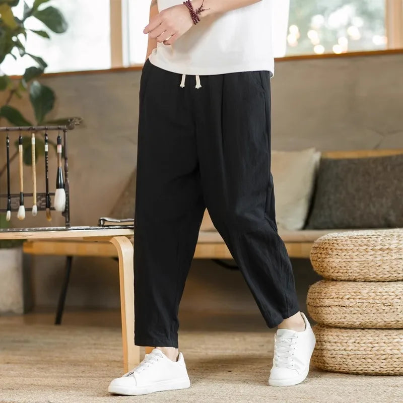 Pantalon décontracté taille élastique été