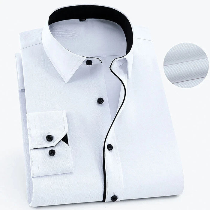 Chemise unie classique à manches longues