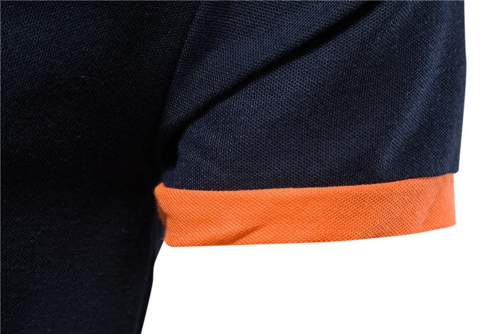 Polo slim fit décontracté – couleur unie, col classique, AIOPESON brodé, coton