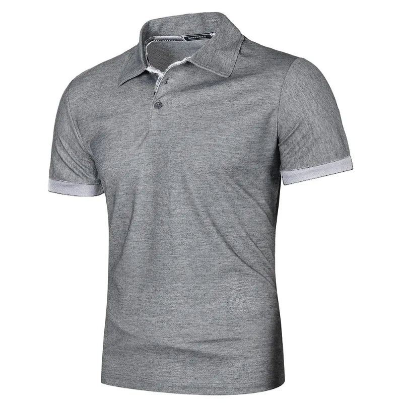 Polo manches courtes – streetwear léger été , couleur unie, col revers sport