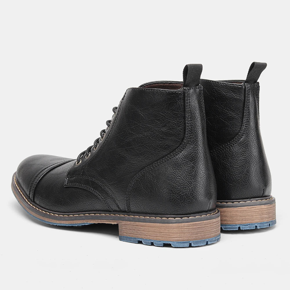 Bottines homme cuir marron – chaussures montantes élégantes à lacets