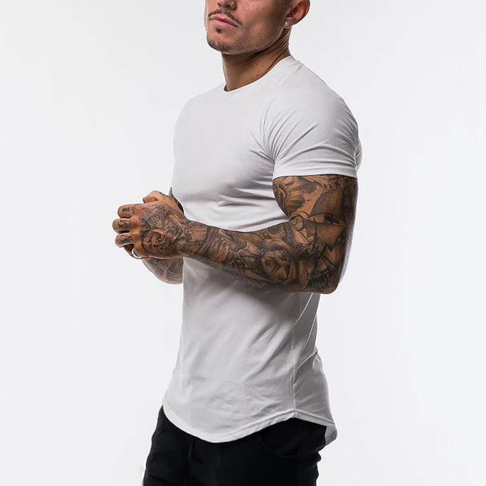 T-shirt slim décontracté col rond