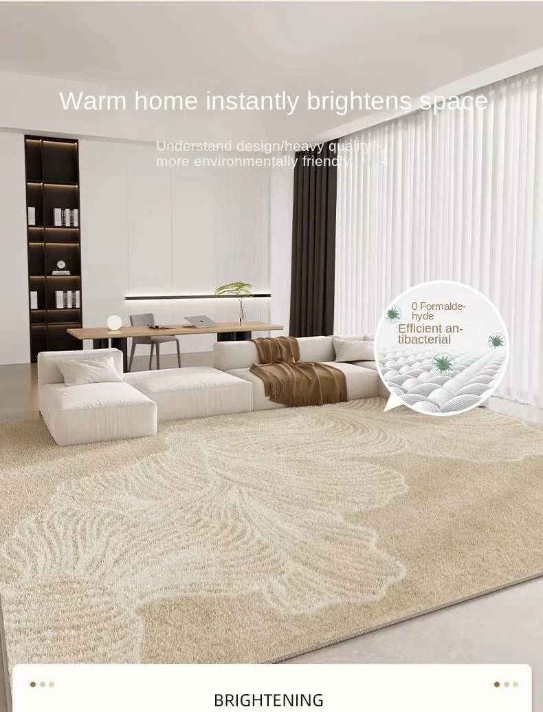 Grand tapis cachemire ultra doux lavable, antidérapant, crème – déco salon et chambre