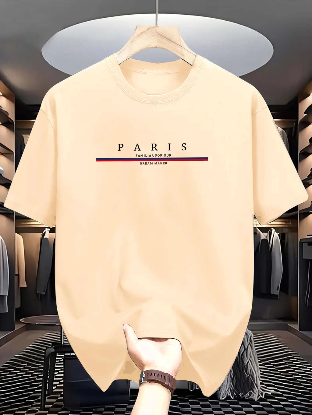 T-shirt paris manches courtes – impression minimaliste à message