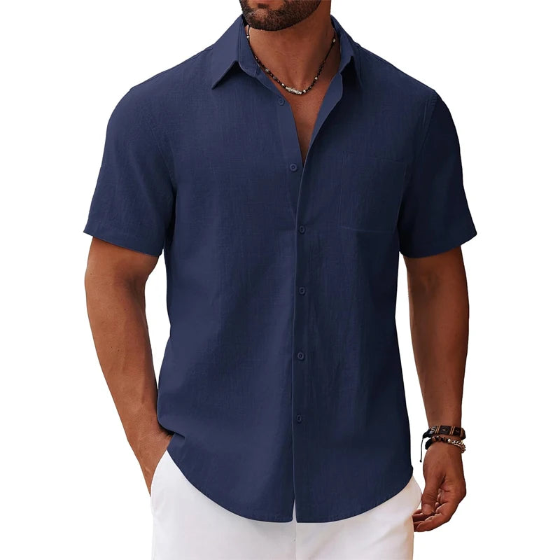 Chemise été manches courtes – col classique et coupe légère