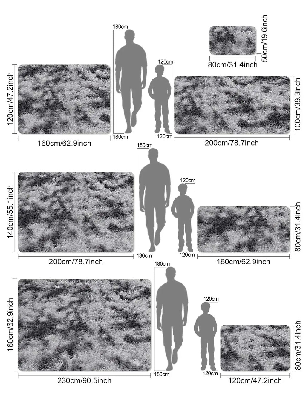 Tapis en peluche ultra doux pour salon et chambre – Moelleux, antidérapant, lavable et idéal chambre d’enfant