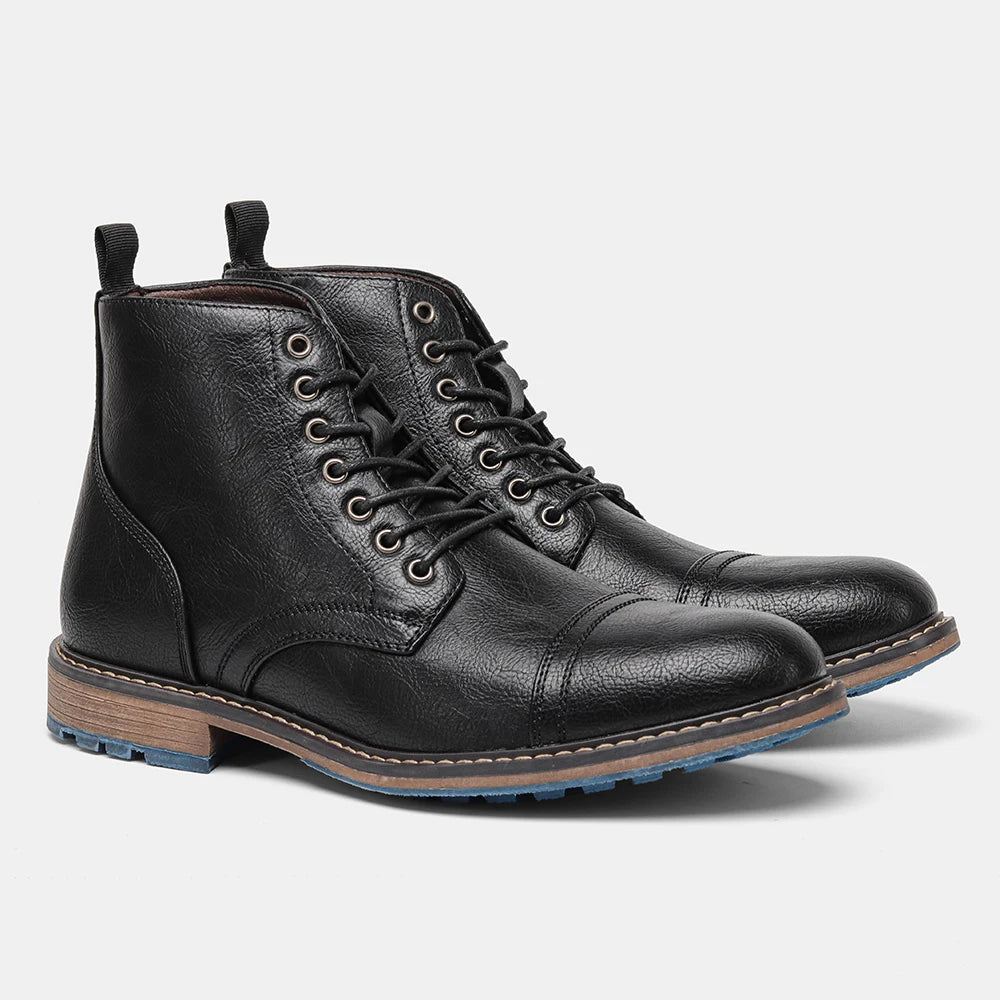 Bottines homme cuir marron – chaussures montantes élégantes à lacets