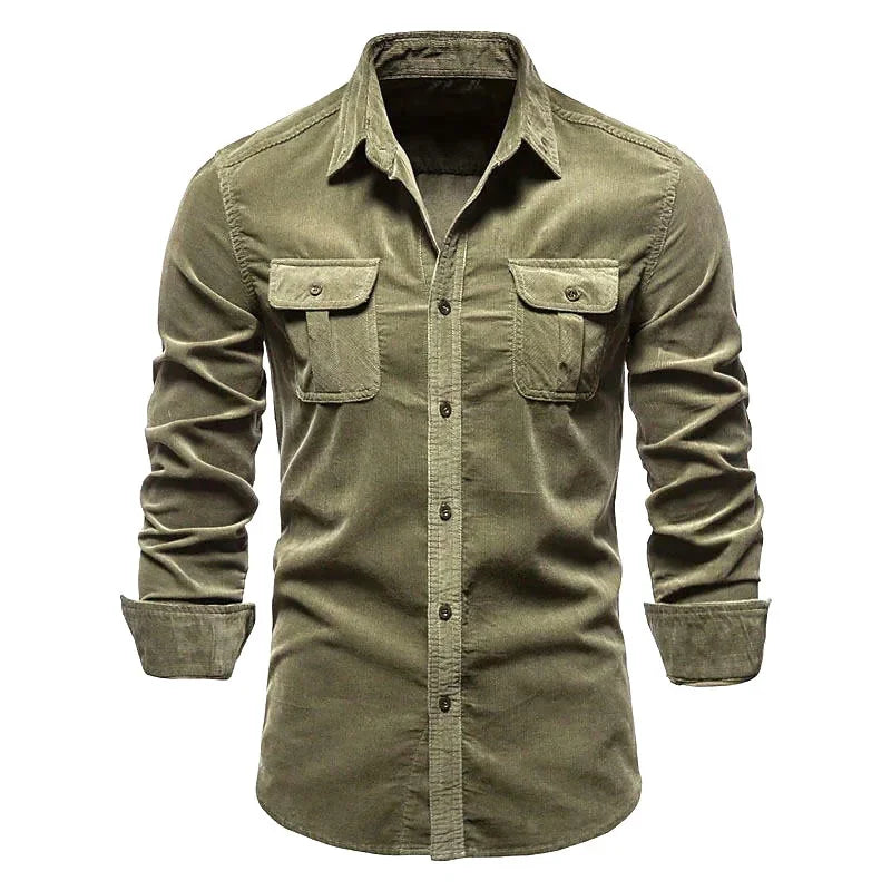 Chemise style militaire décontracté - coupe ajustée et style casual chic