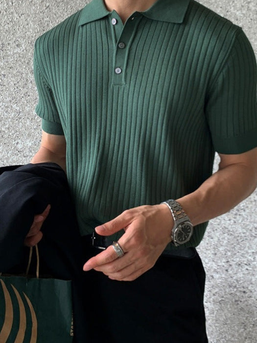 Polo tricot revers rayé