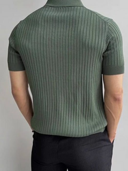 Polo tricot revers rayé