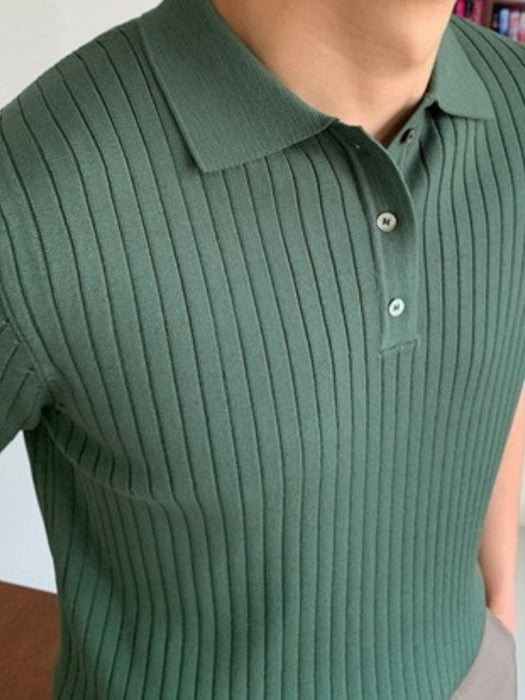 Polo tricot revers rayé