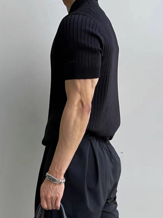 Polo tricot revers rayé