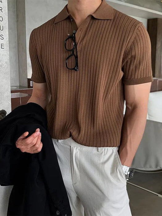 Polo tricot revers rayé