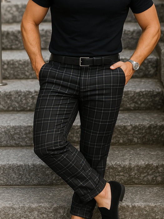 Pantalon à carreaux décontracté