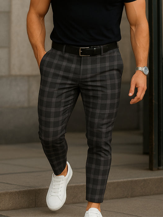 Pantalon à carreaux décontracté
