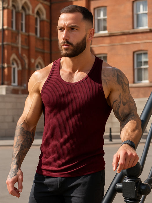 Débardeur fitness rayure slim fit été rayures verticales