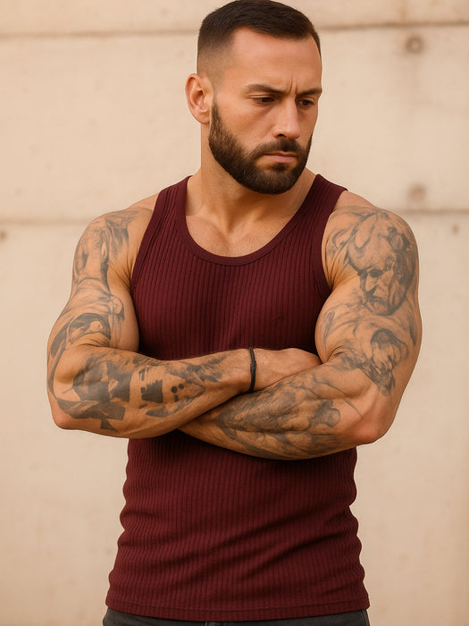 Débardeur fitness rayure slim fit été rayures verticales