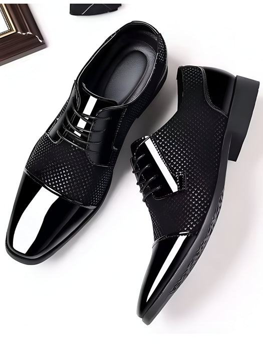 Chaussures oxfords en cuir verni à lacets