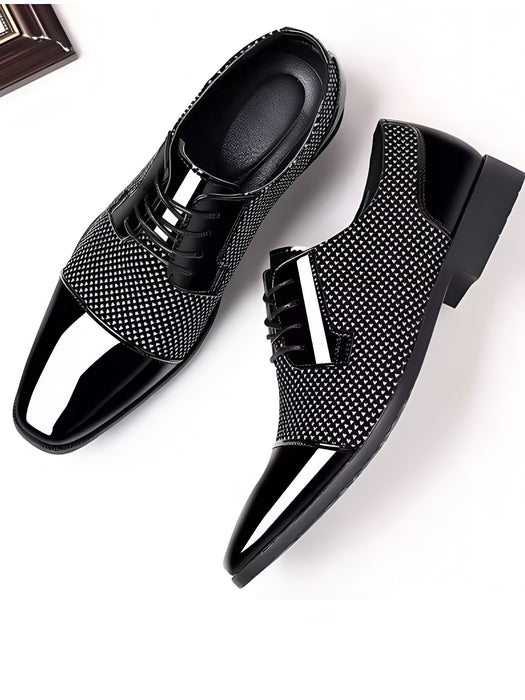 Chaussures oxfords en cuir verni à lacets