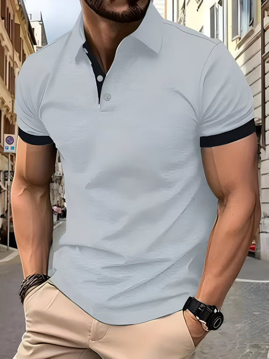 Polo à revers à couleur assortie