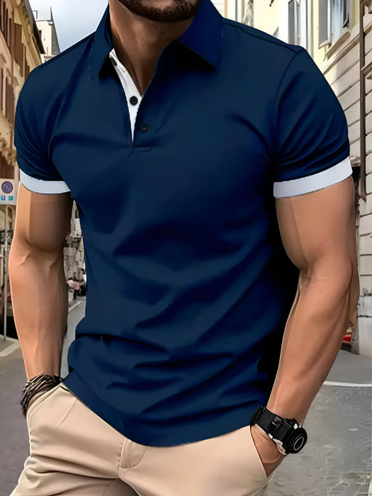 Polo à revers à couleur assortie