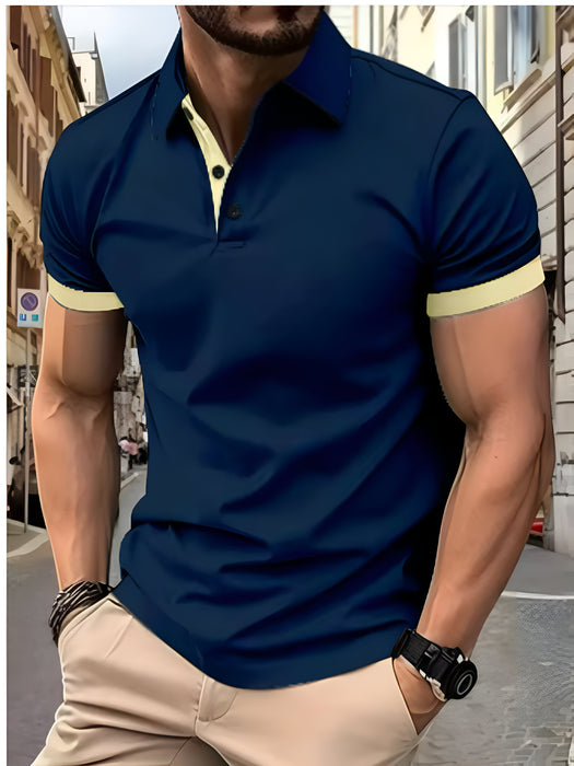 Polo à revers à couleur assortie
