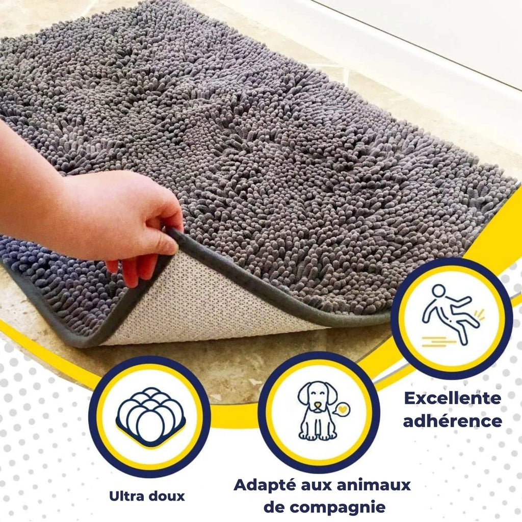 Tapis de salle de bain ultra doux en microfibre chenille – Antidérapant, absorbant & séchage rapide