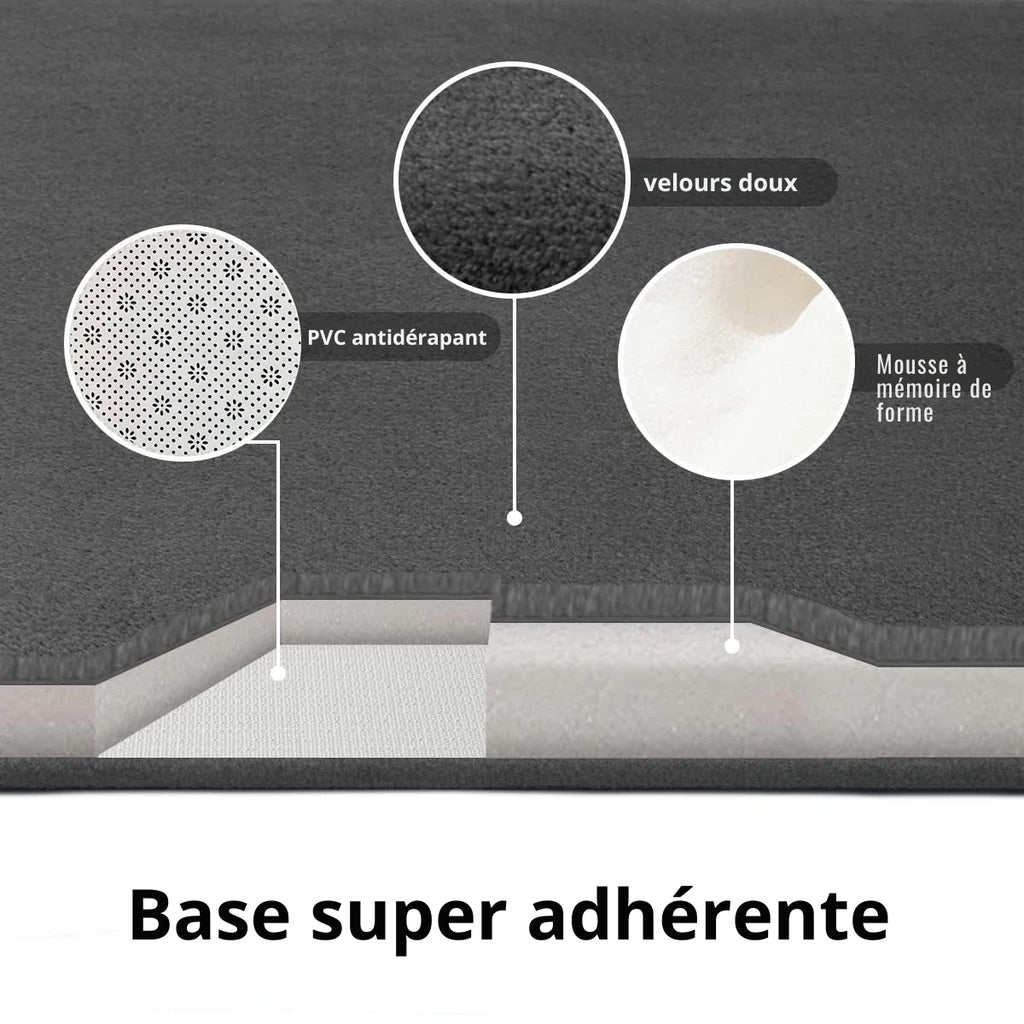 Tapis de bain 3D antidérapant ultra absorbant – Lavable en machine, séchage rapide