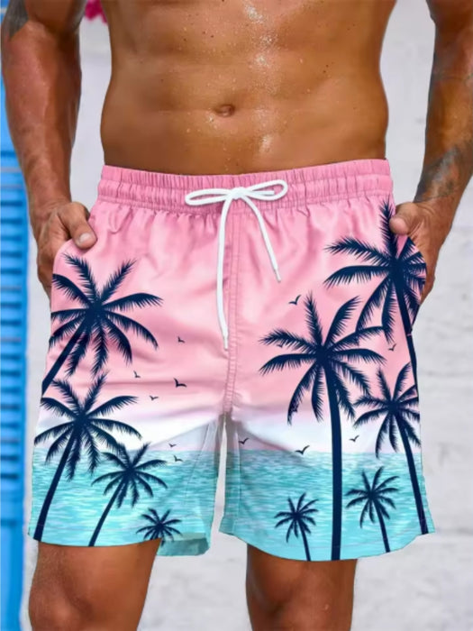 Short de bain imprimé plante