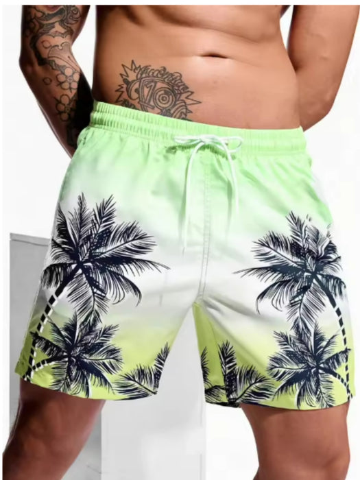 Short de bain imprimé plante