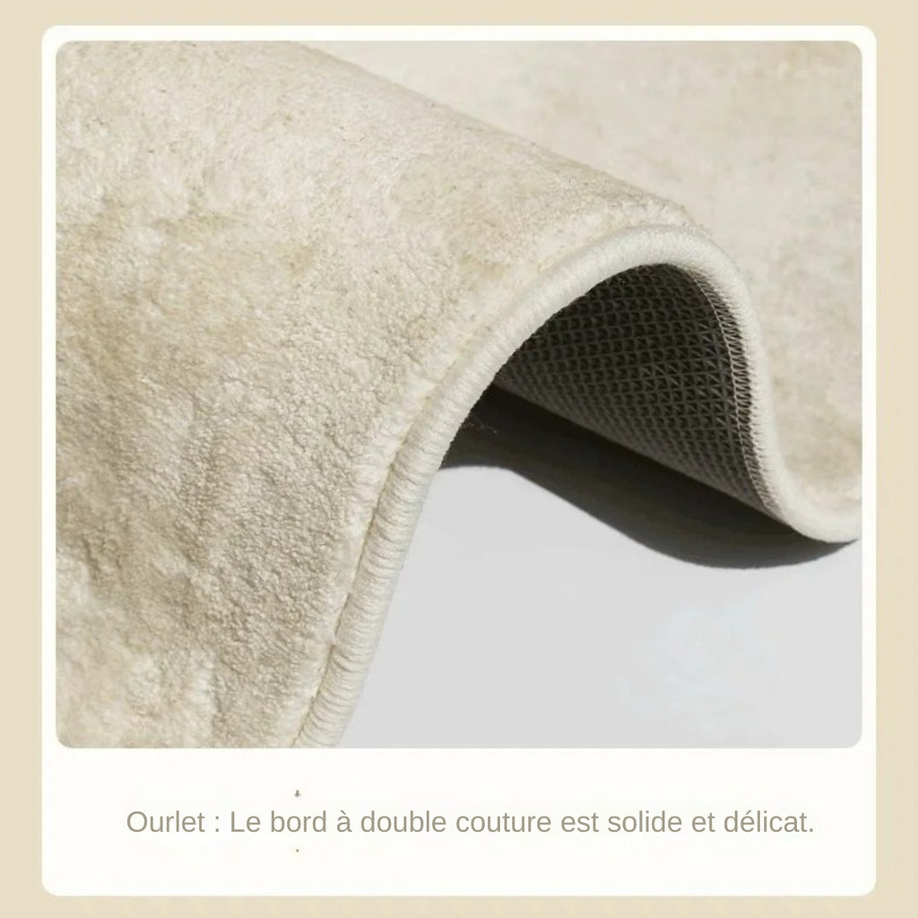 Grand tapis cachemire ultra doux lavable, antidérapant, crème – déco salon et chambre